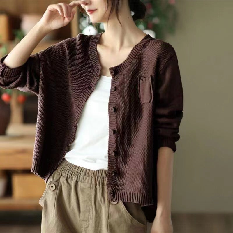 Femme Tekstureret Knap-Up Behagelig Strik Cardigan Stilla