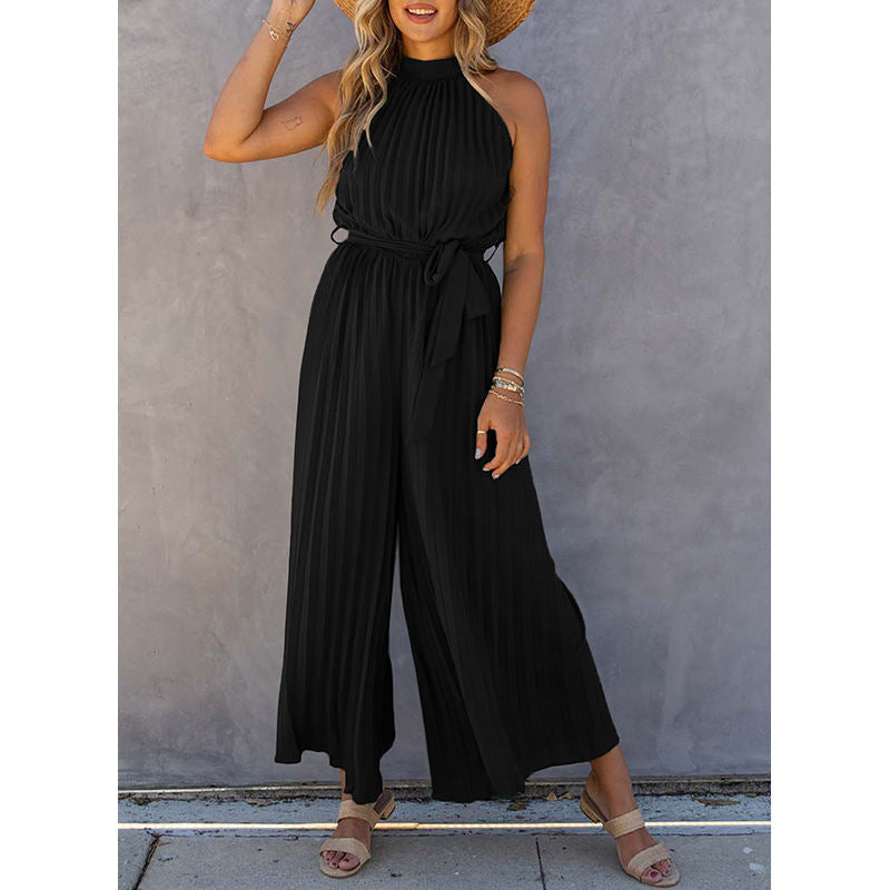 Dame elegant Plissé-jumpsuit Stilla