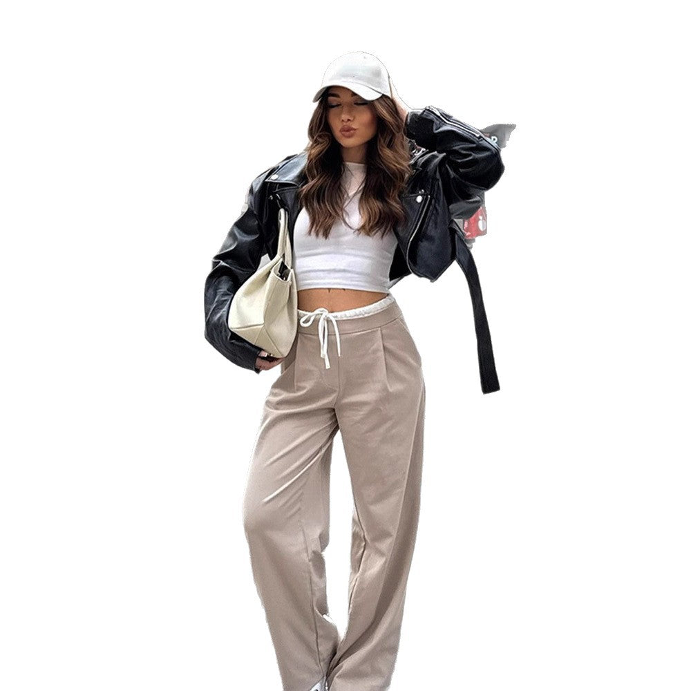 Dame cropped læderjakke Stilla