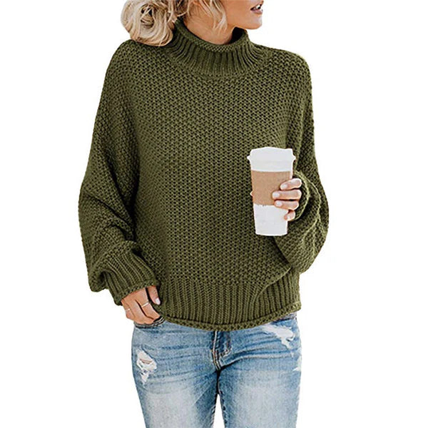 Stilla | Tyk Sweater med Høj Halsudskæring