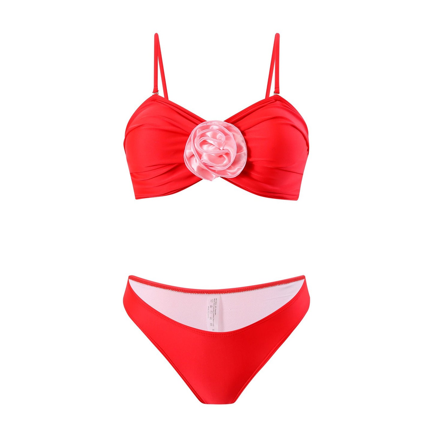 Dame bikini-sæt med blomster-top og figursyende trusser Stilla