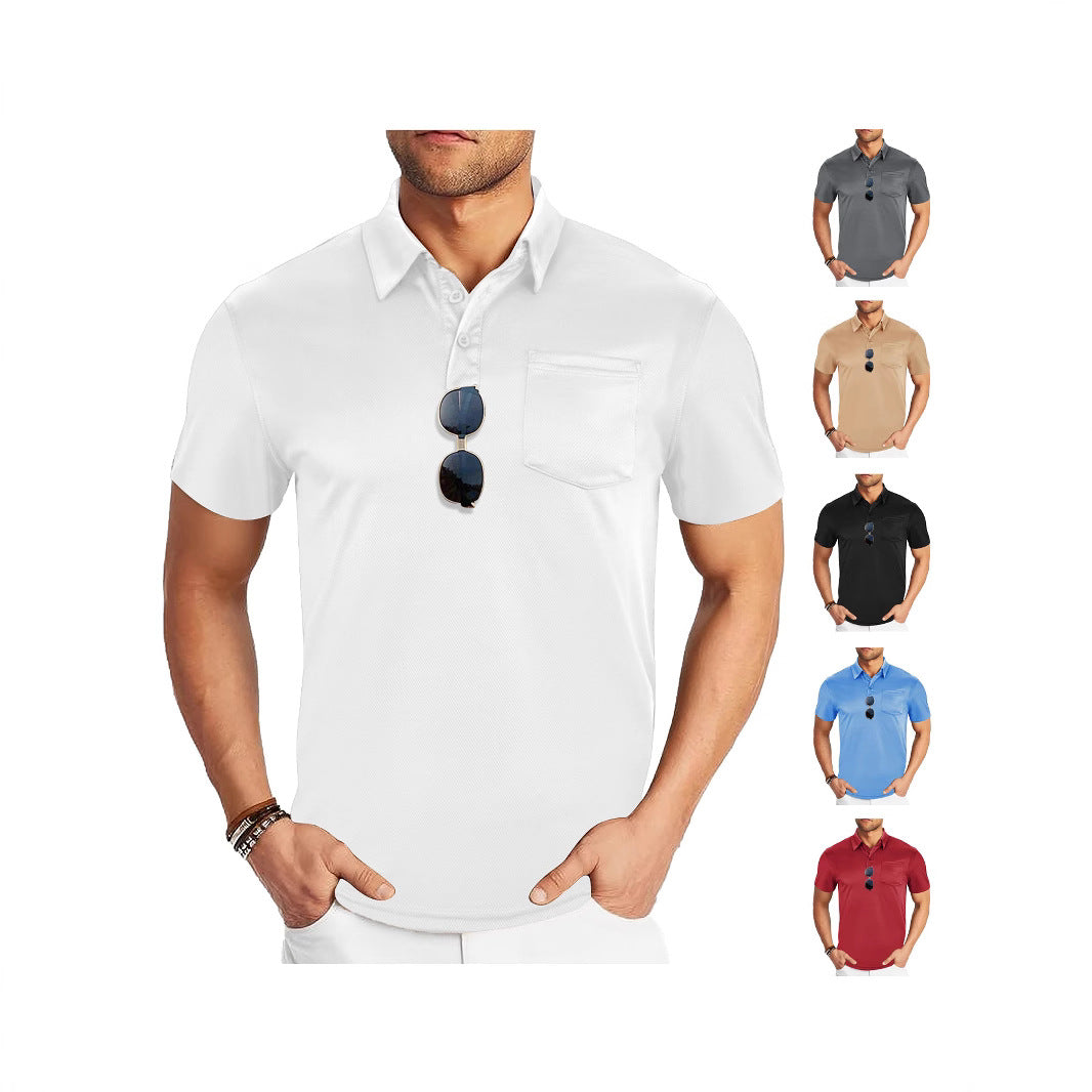 Herrer Polo-Shirt med åndbar struktur og praktisk brystlomme Stilla