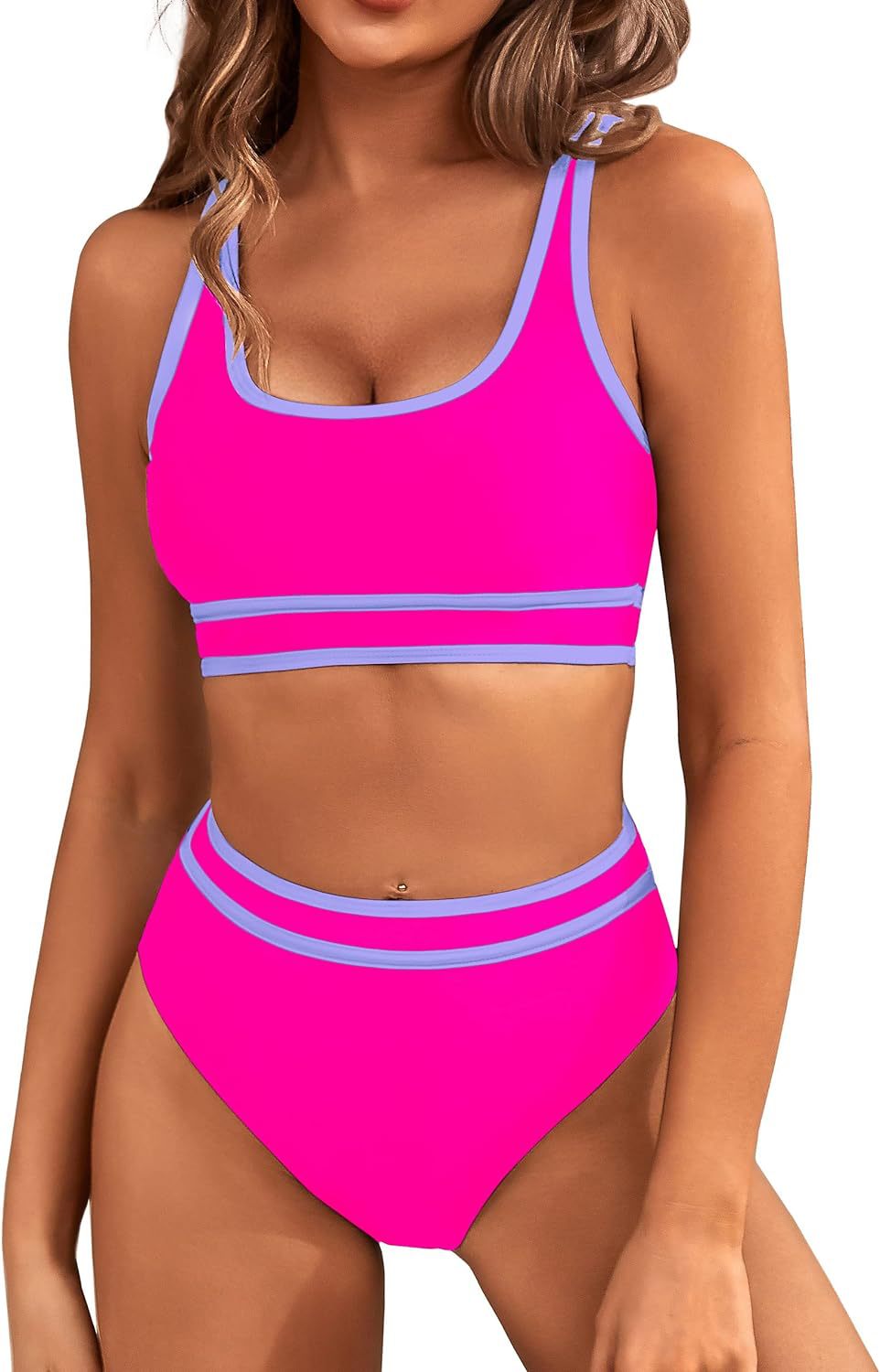 Dame Sporty bikini sæt med brede stropper og høj skæring Stilla