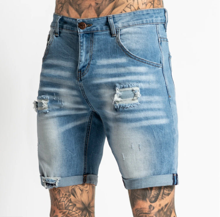 Herrer Ødelagt Denim Shorts i afslappet snit Stilla