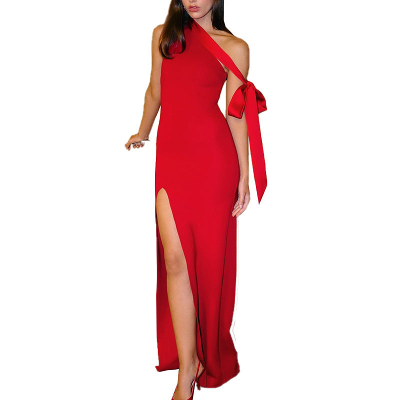 Dame Elegant Højslidt Aftenkjole Stilla