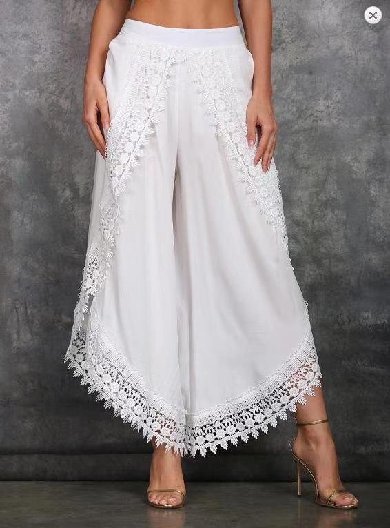 Dame elegant Culotte med detaljerede spidsaccentuer Stilla