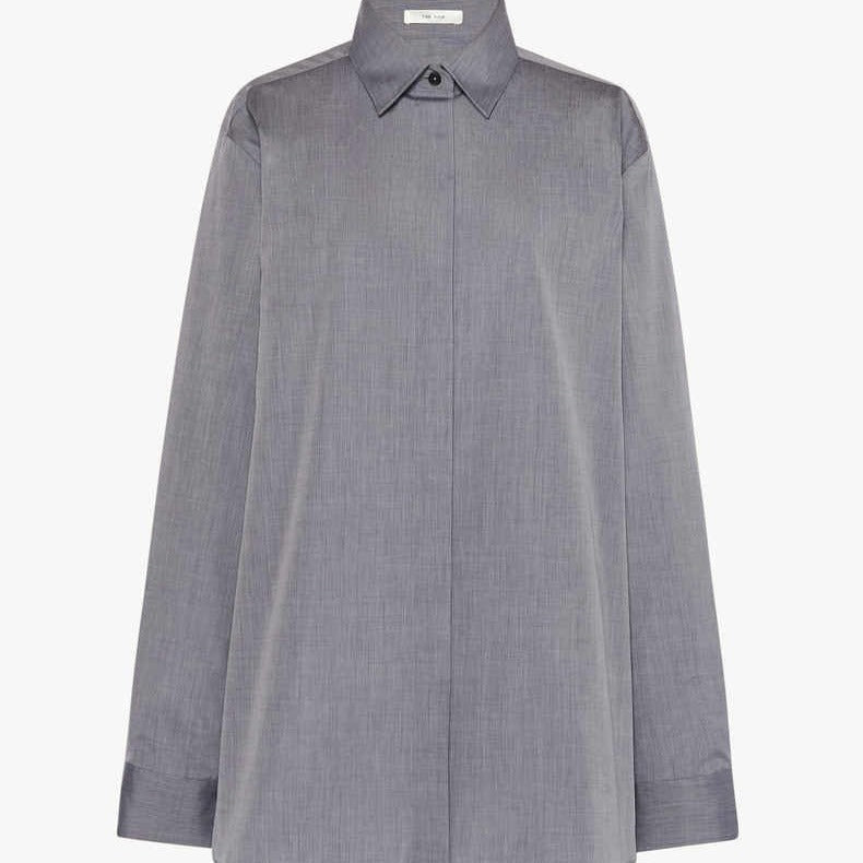 Dame afslappet langærmet skjorte i minimalistisk design med moderne snit og fin tekstur Stilla
