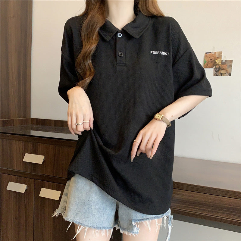 Femme Relaxed Fit Polo Tee med struktureret stof Stilla