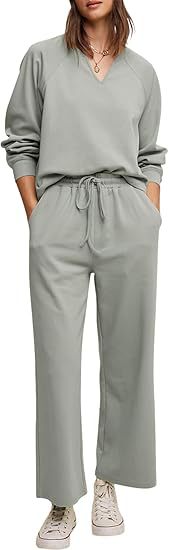 Damer komfortabel V-udskæring jumpsuit med bredt ben og elastisk talje Stilla