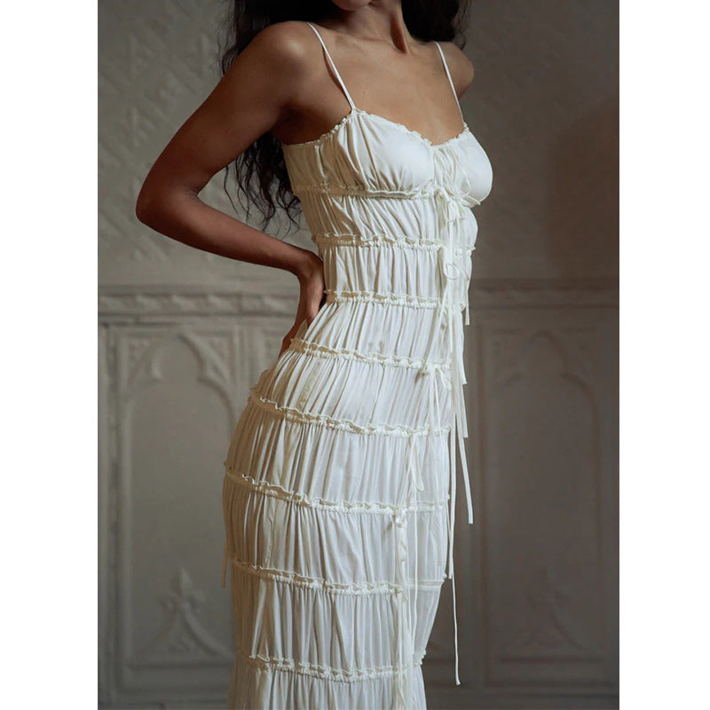 Dame Drapering Aftenkjole med fine stropper Stilla