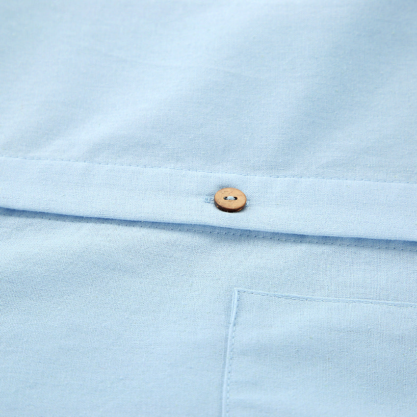 Dame afslappet linned-outfit-sæt med oversized skjorte og shorts Stilla