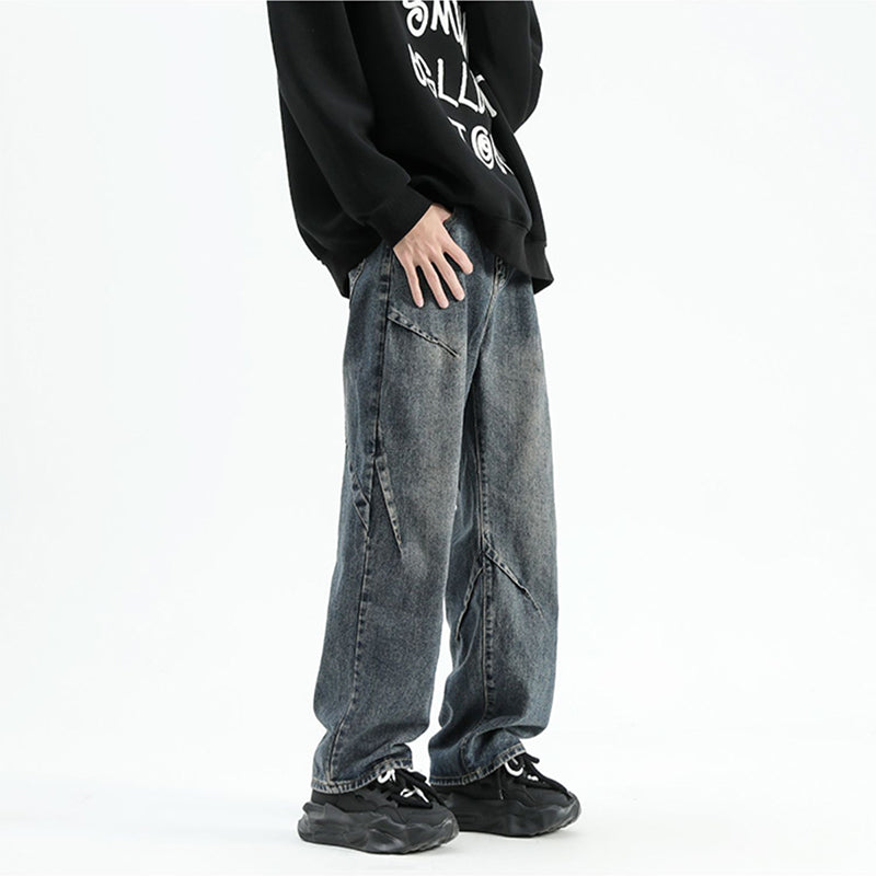 Herre afslappede baggy jeans med unikke syninger og en behagelig pasform Stilla