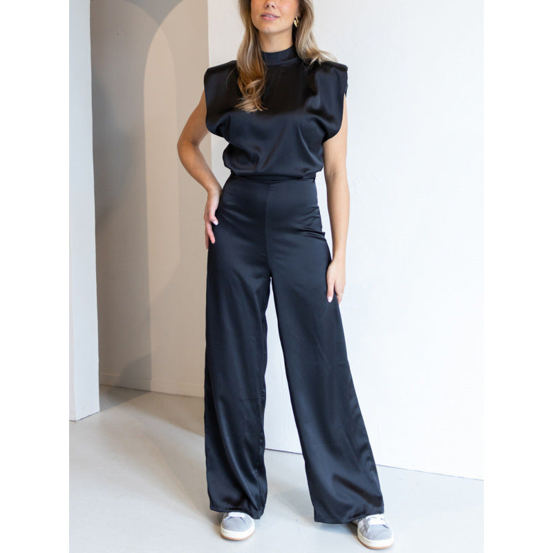 Damer elegant jumpsuit med bredt ben og ærmeløs skæring Stilla