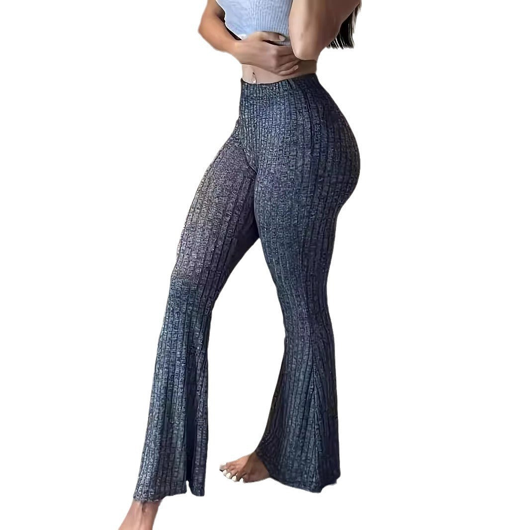 Dame Sporty Bootcut-Leggings i åndbart materiale med høj talje Stilla