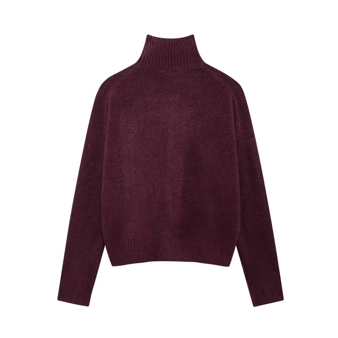 Femme Chunky Knit Turtleneck Pullover Stilla