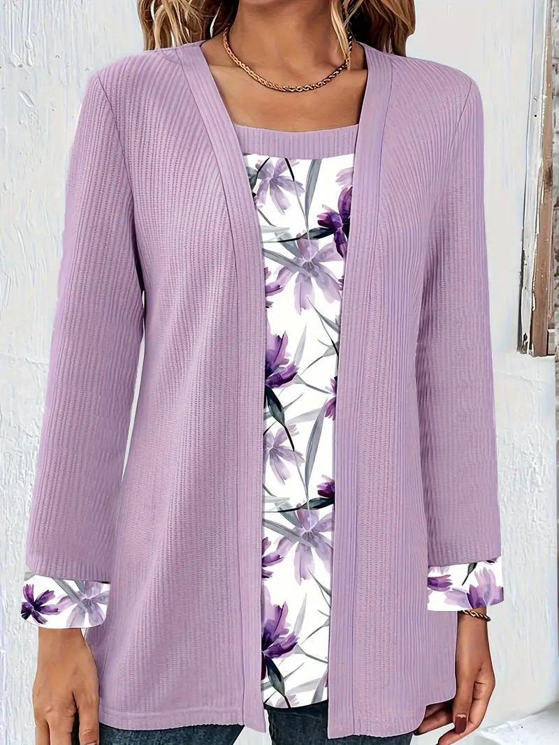 Dame Komfortabel Strikket Cardigan Stilla