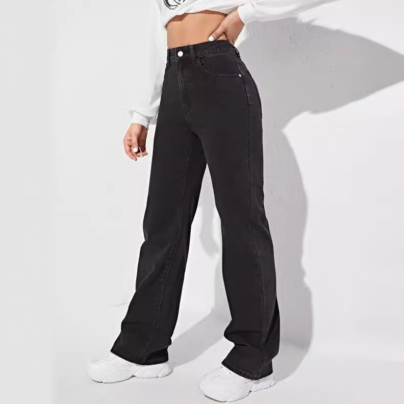 Damer bredt skåret vintage jeans med høj talje og elegant vask Stilla