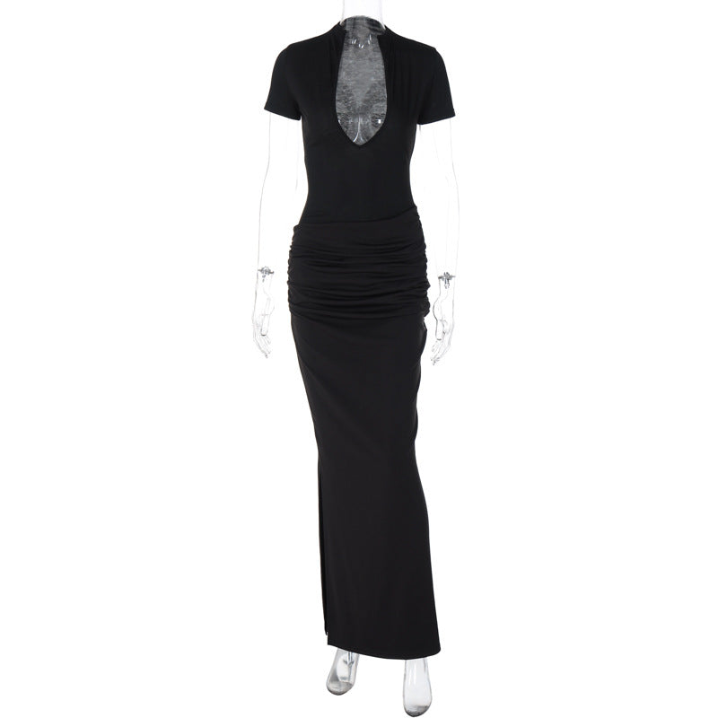 Dame Elegant kjole med raffineret omslagsdesign Stilla