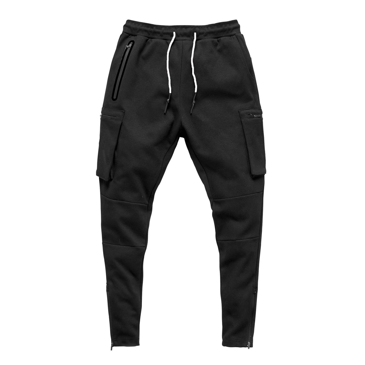 Herrer Multifunktionel Slim-Fit Joggingbukser med sidelommer med lynlås og elastisk talje Stilla