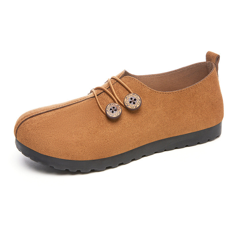 Femme Bekvemme Suede Slippers med Justerbar Lås Stilla