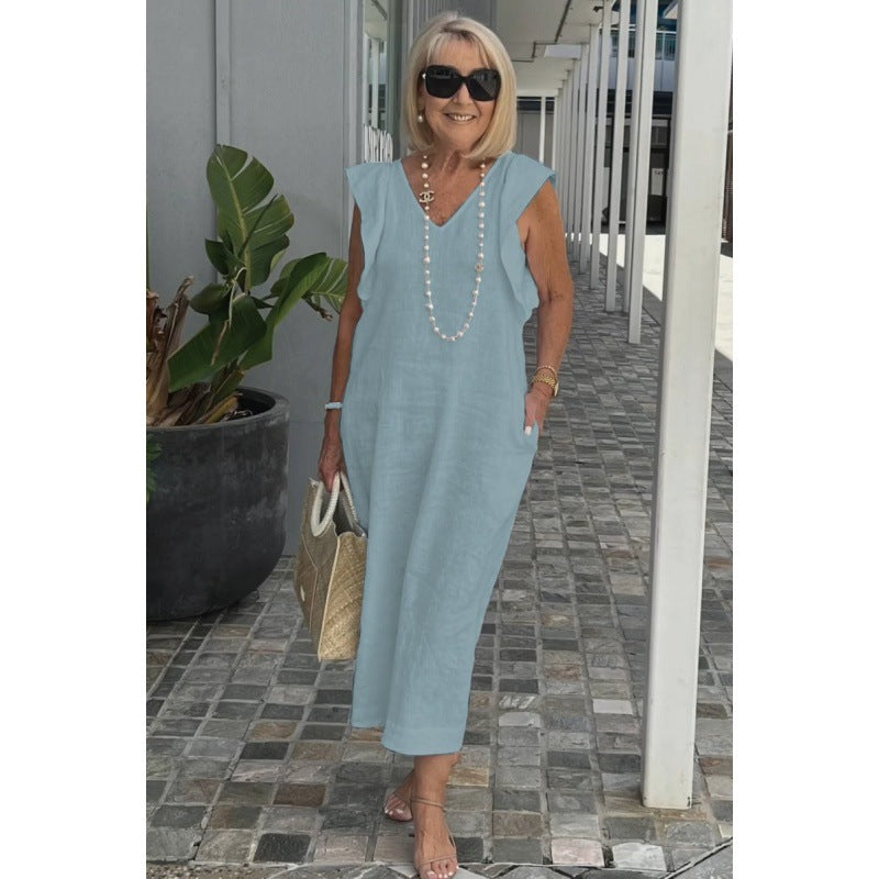 Stilla | Chic Bag Bind Flatter Ærme Bomulds Linnedragt