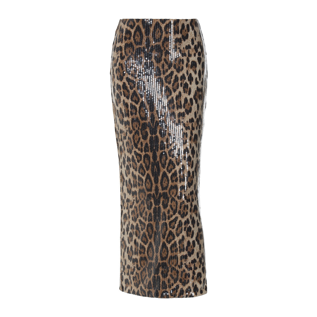 Dame Elegant Glimmer-Midiskirt med dyreprint og tætsiddende snit Stilla