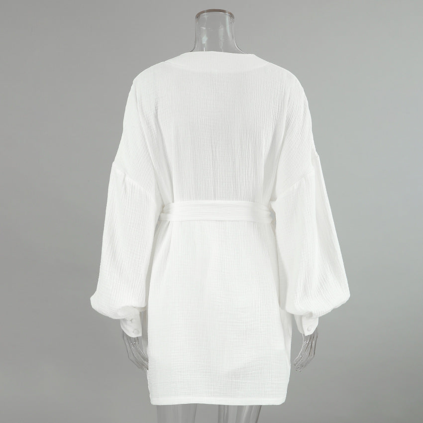 Dame afslappet Kimono-kåbe med bred skær Stilla