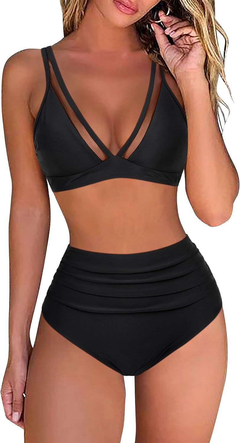 Dame Sporty Bikini-Sæt med raffinerede Mesh-detaljer Stilla