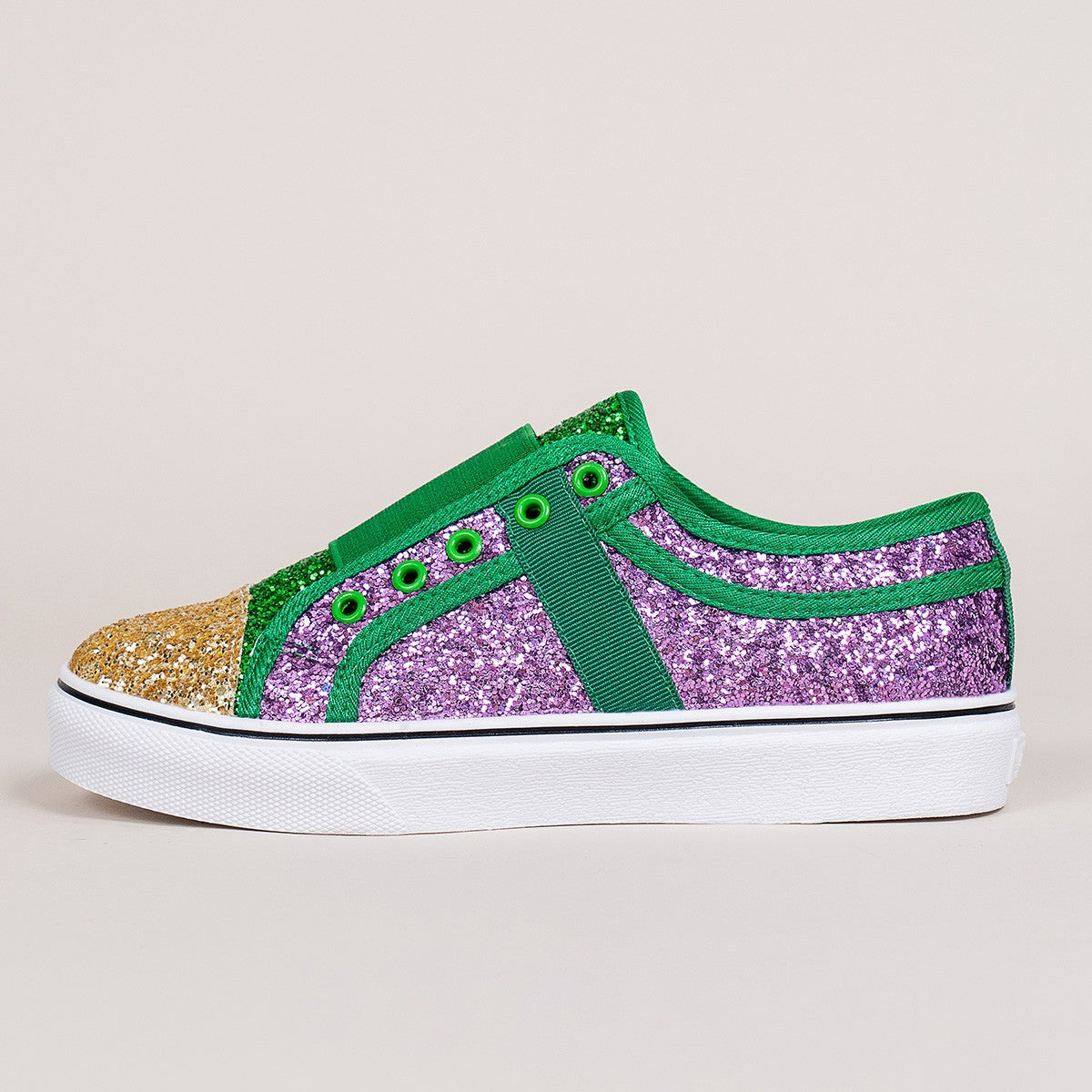 Dame Glamourøse Sneakers med glitrende glimmer og praktisk Slip-On design Stilla