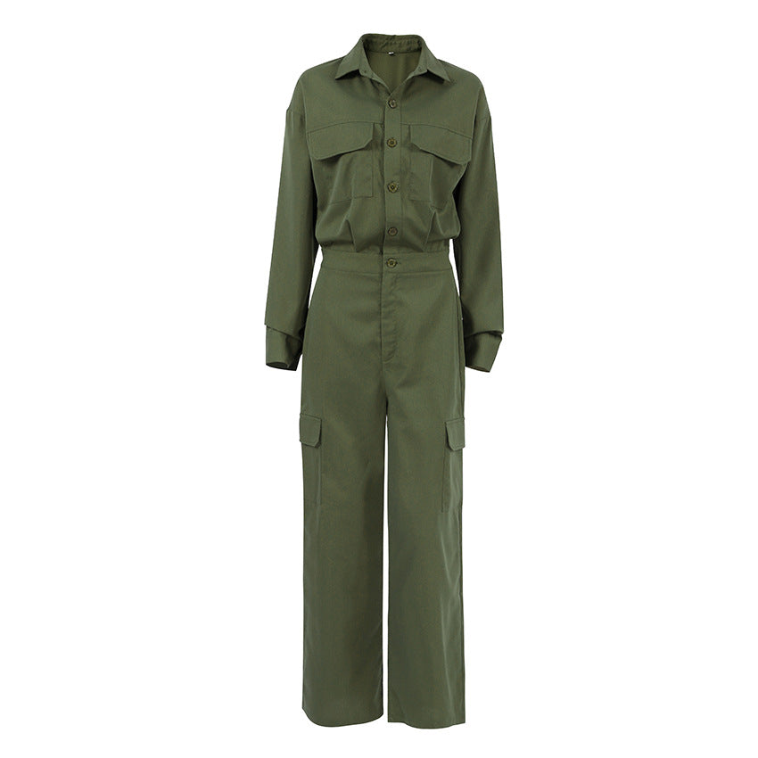 Dame Cargo Jumpsuit med moderne snit og praktiske lommer Stilla