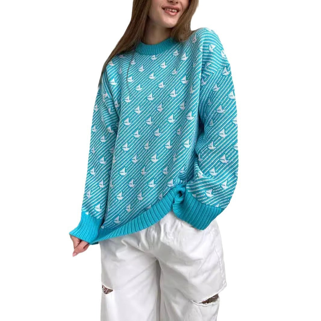 Femme mønstret Pullover Sweater Stilla