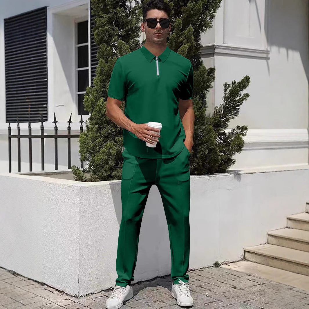 Herrer Sportivt Polo-shirt med funktionel lynlås og elegant snit Stilla