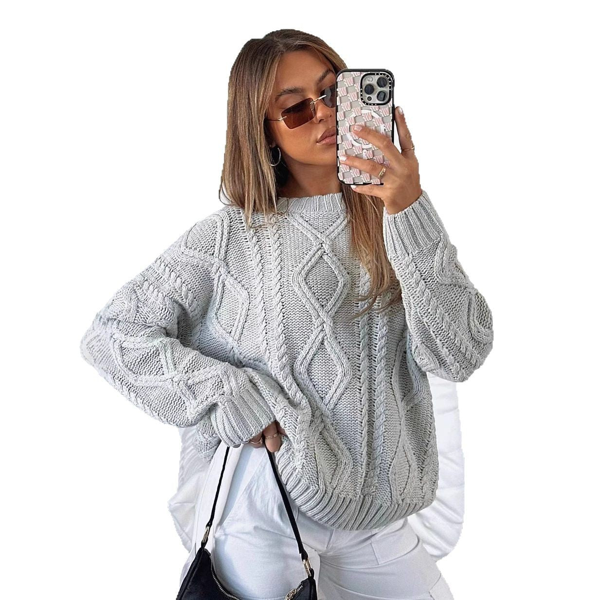 Dame Grovstrik Pullover Stilla