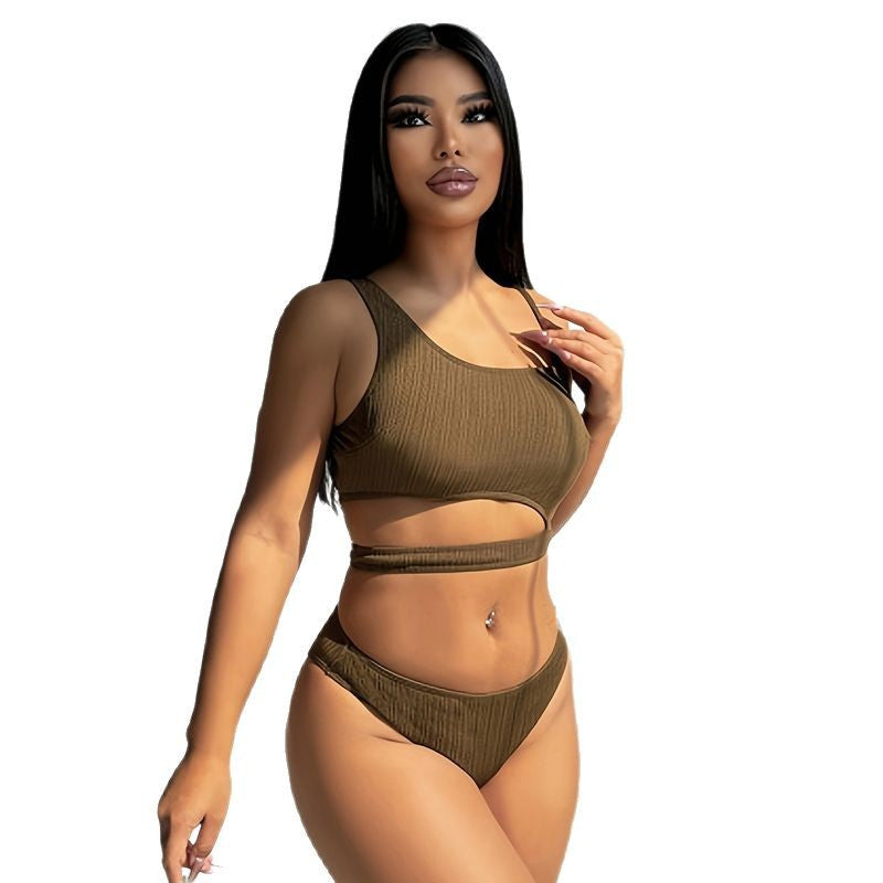 Dame Cut-Out Ribben sæt Bikini Stilla