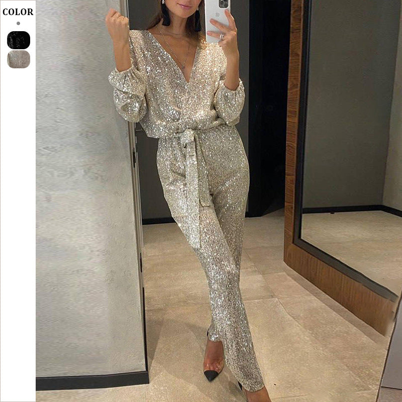 Dame Funklende Jumpsuit Stilla