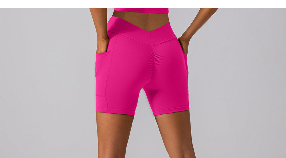 Stilla | Waist Hip Lift Fitness Shorts Dobbelt Sidet Børstet Yoga Bukser Til Kvinder, Slim Fit Sports Bukser