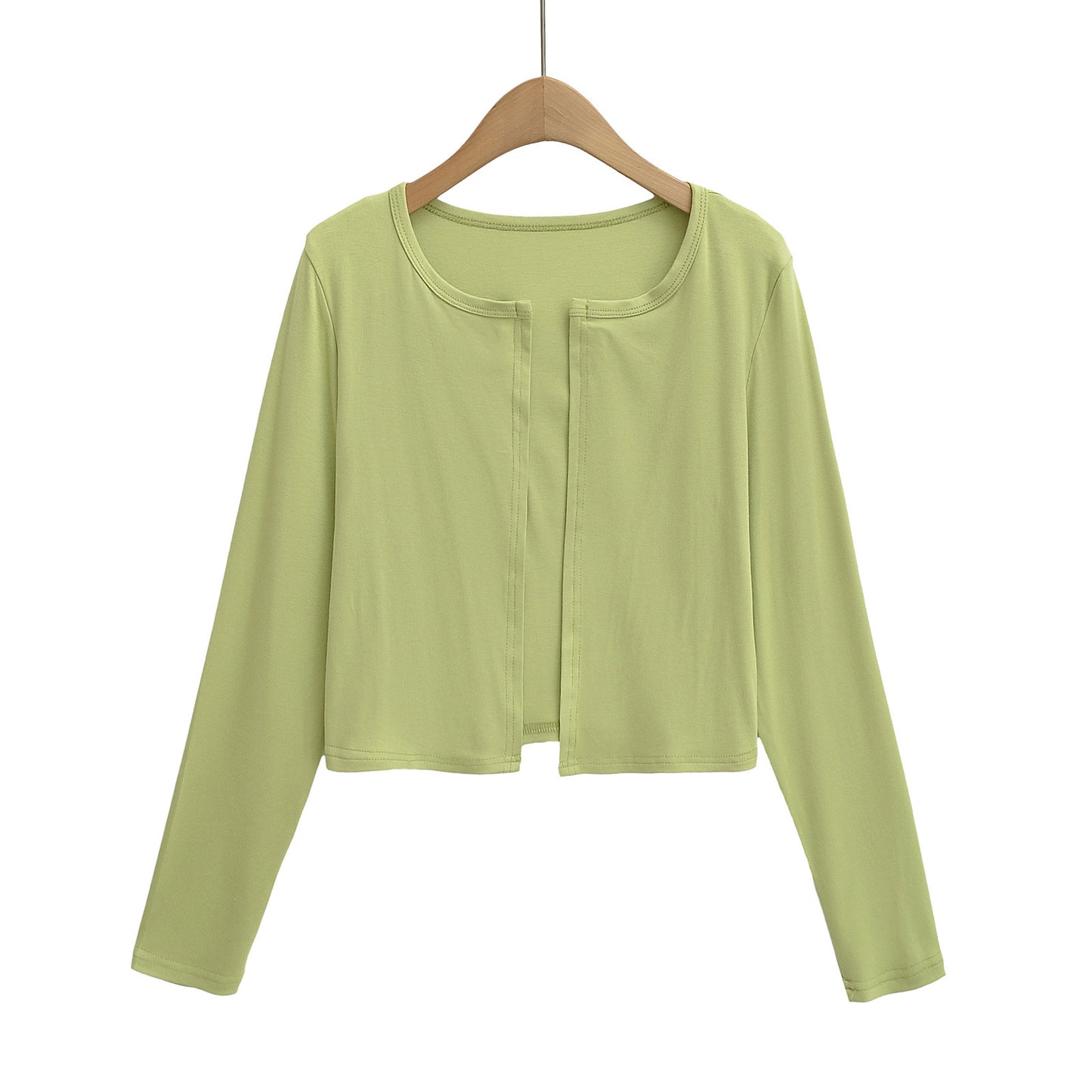 Dames afslappet longsleeve-jakke lavet af blødt svedmateriale med elegant rund halsudskæring Stilla