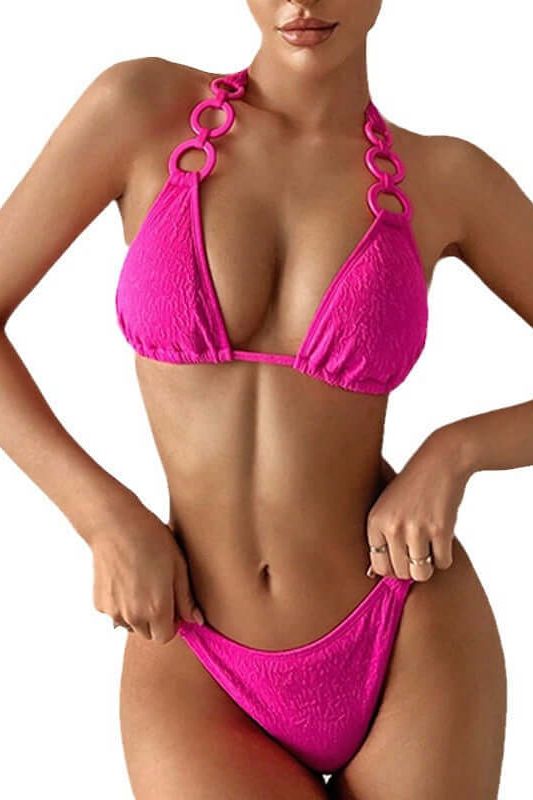 Stilla | Halterneck Ringkæde Split Bikini