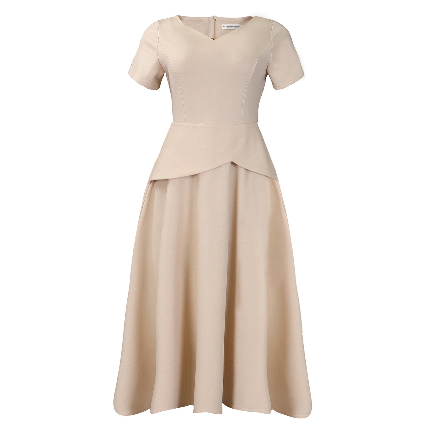Dame elegant kjole med asymmetrisk snit og moderigtig drapering Stilla