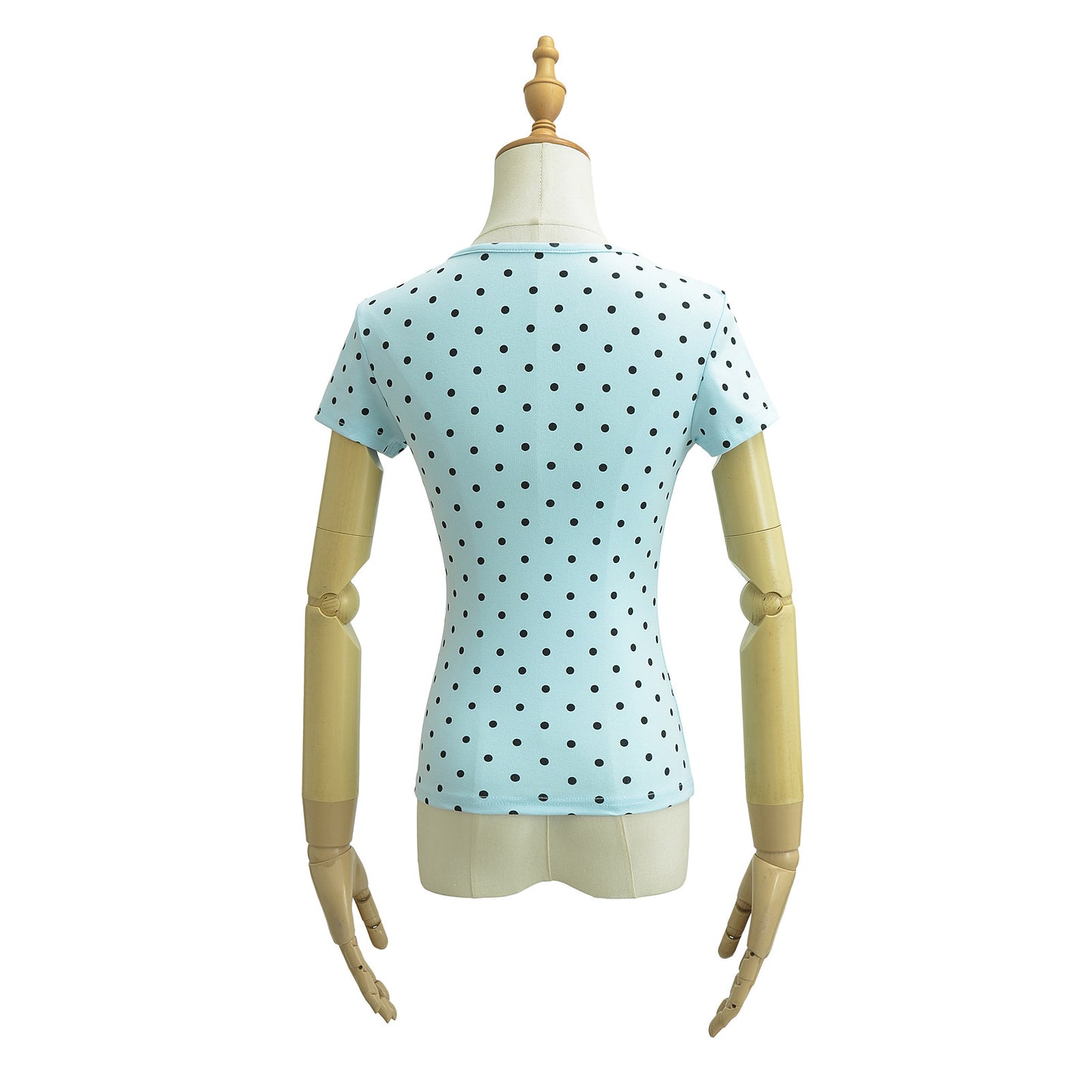 Dame T-shirt med polka-prikker og elastisk komfort Stilla