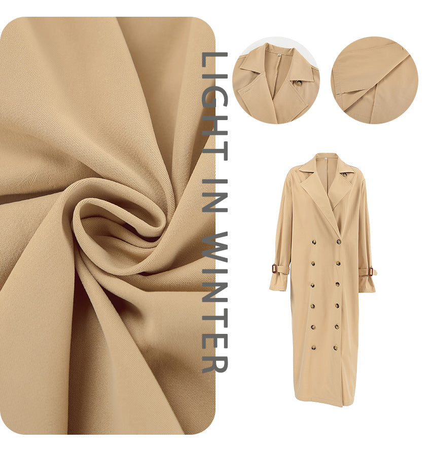 Dame elegant trenchcoat med dobbelt knapliste og moderne snit Stilla