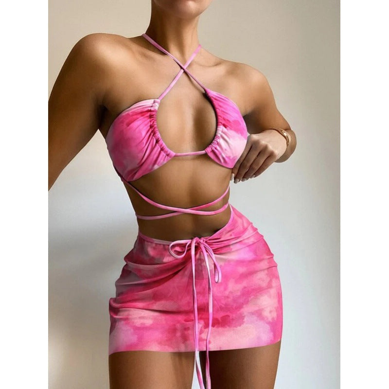 Dame Farverigt Crop-Top og Nederdele-Sæt Stilla