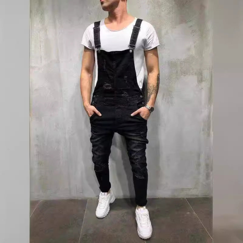 Herre overall i moderne urban stil med stilfulde ødelæggelser Stilla