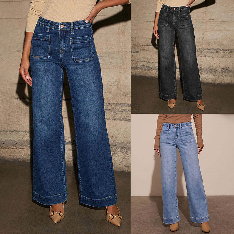 Dame Løs pasform Jeans med høje lommer og komfortabel talje Stilla