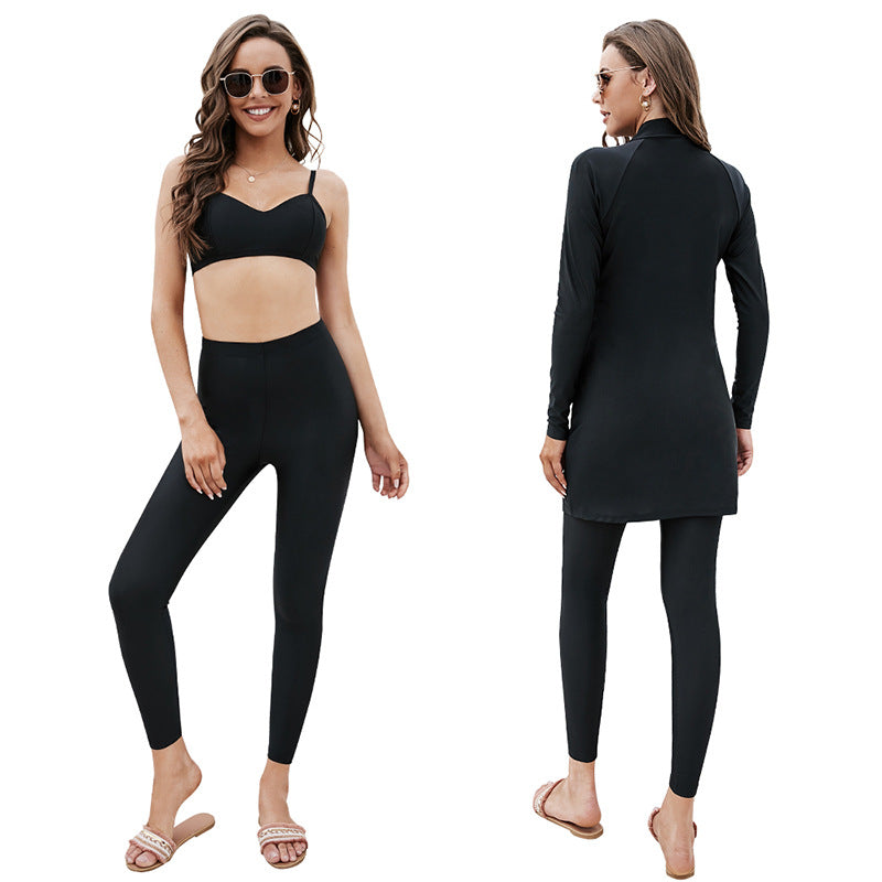 Dame Sporty UV-beskyttelse Ensemble med Langærmet Top og Leggings Stilla