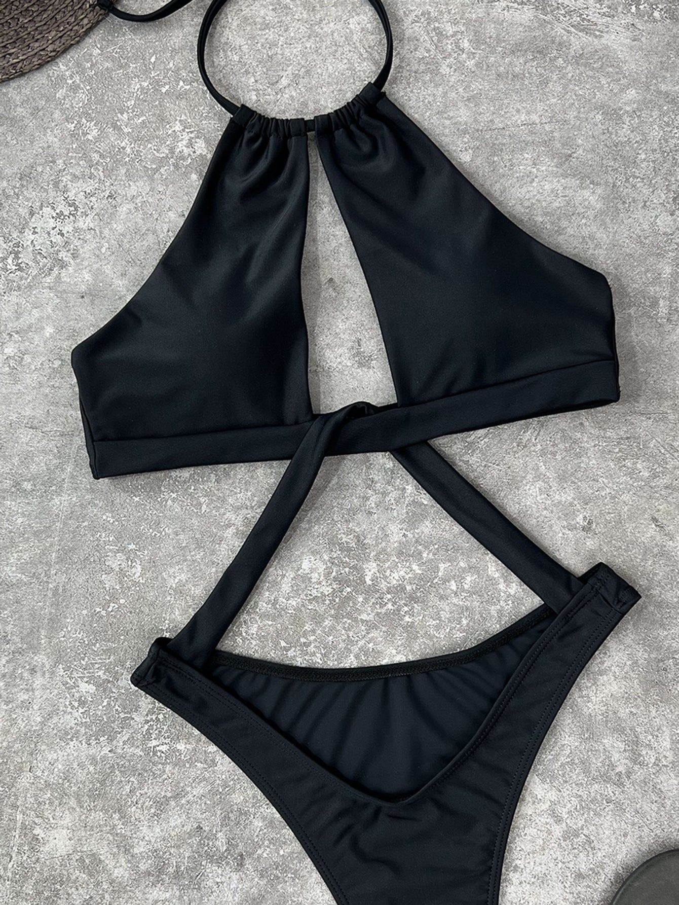 Dame Cut-Out Badeanzug med justerbare stropper og dyb udskæring Stilla