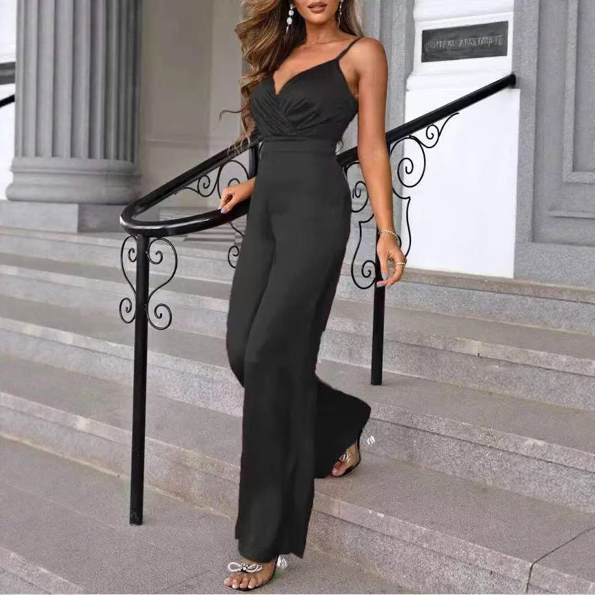Dame elegant jumpsuit med flydende snit og raffinerede spaghetti stropper Stilla