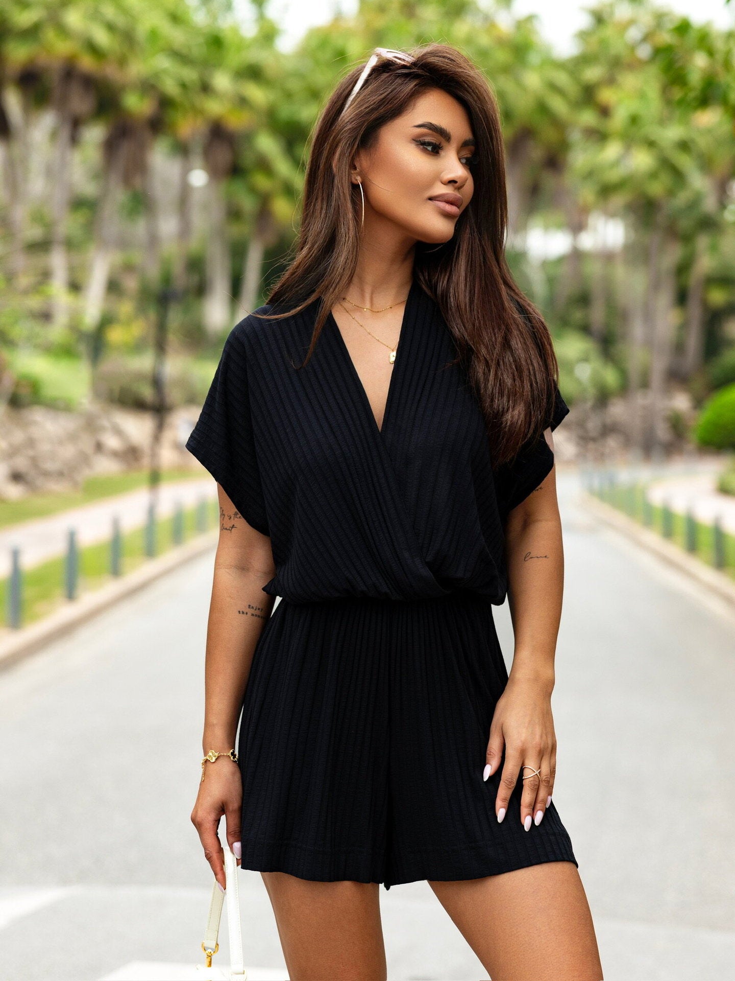 Dame leger Jumpsuit med indpakningslook og behagelig pasform Stilla