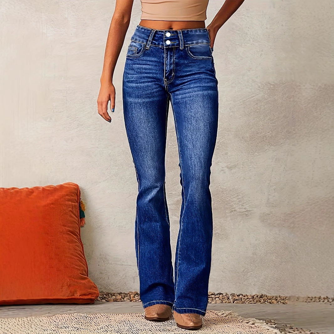 Dame Bootcut Jeans med høj talje og moderne vask Stilla