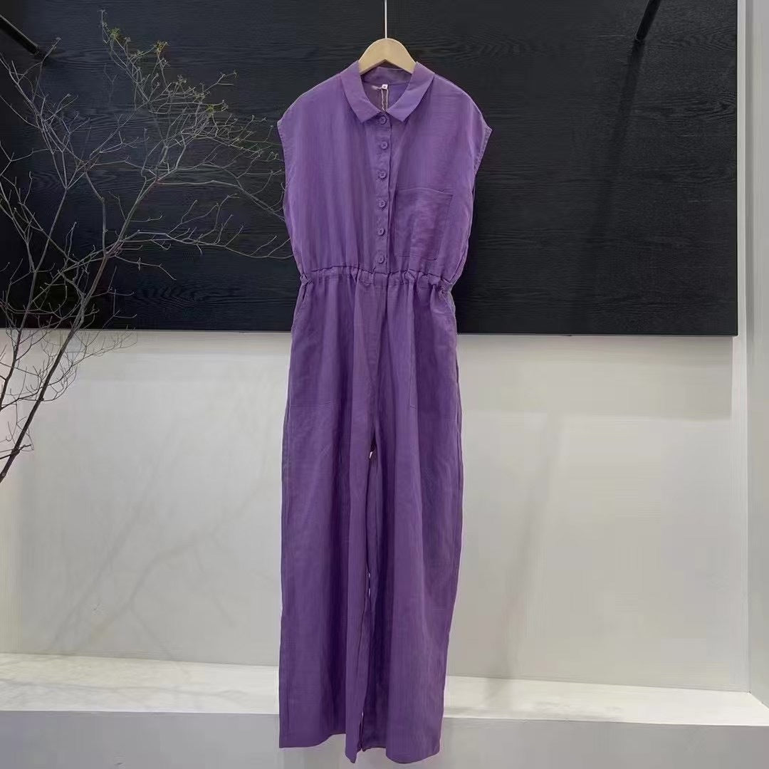 Dame Utility Jumpsuit med knapdetaljer Stilla